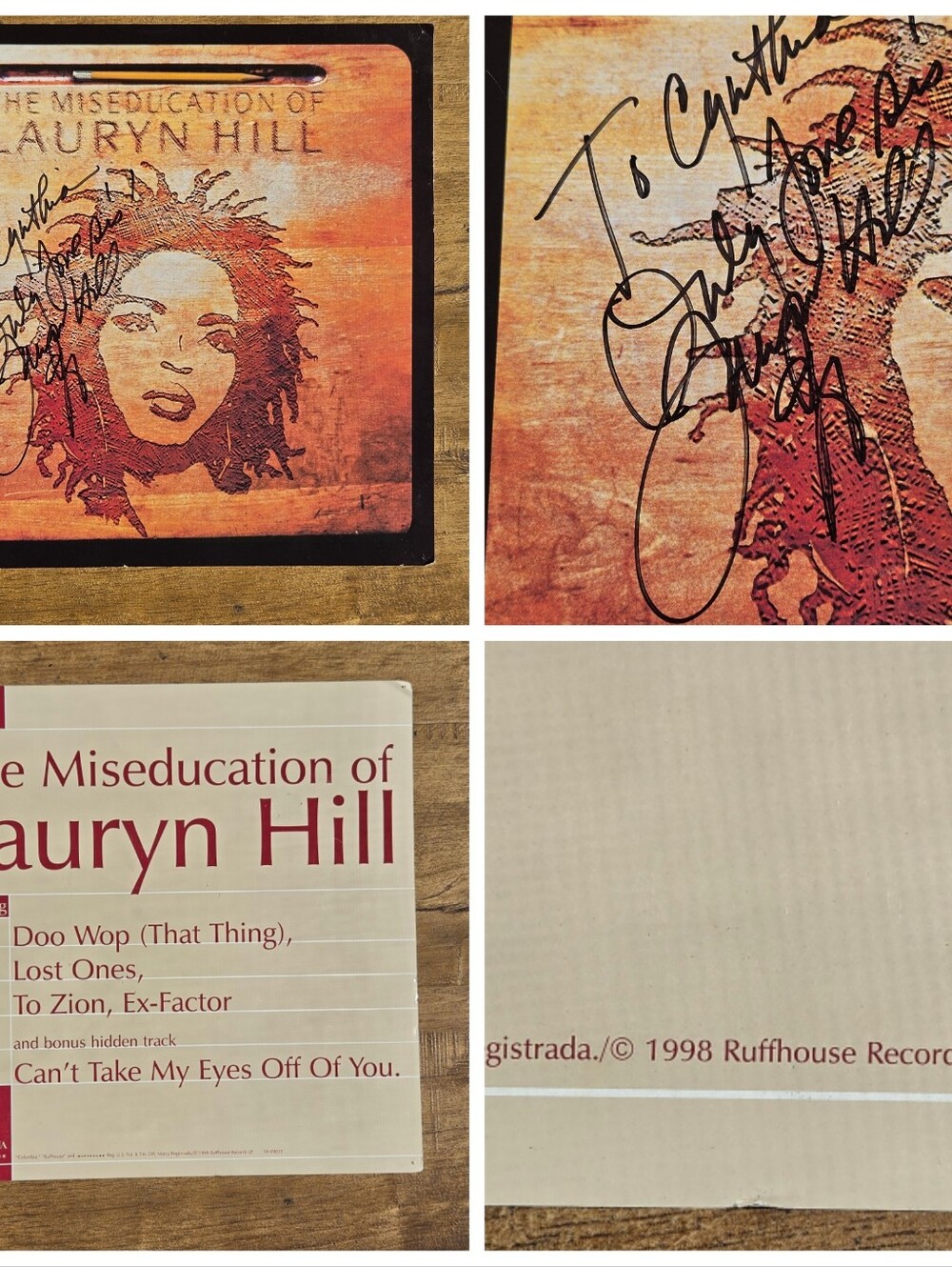 Vtg 1998 The Miseducation of Lauryn Hill Signed 2-sided Promo Poster The Fugees - Picture 2 of 5